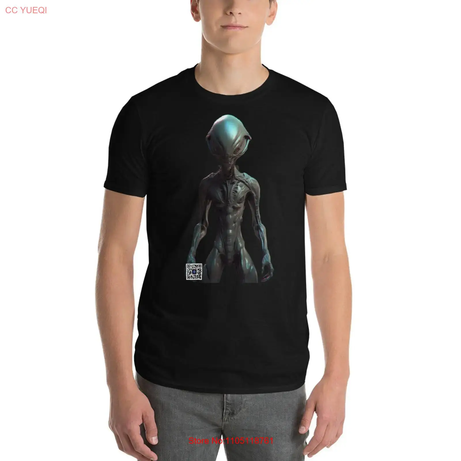3D Printing Qr Codes - Alien T Shirt smartphone camera scannable