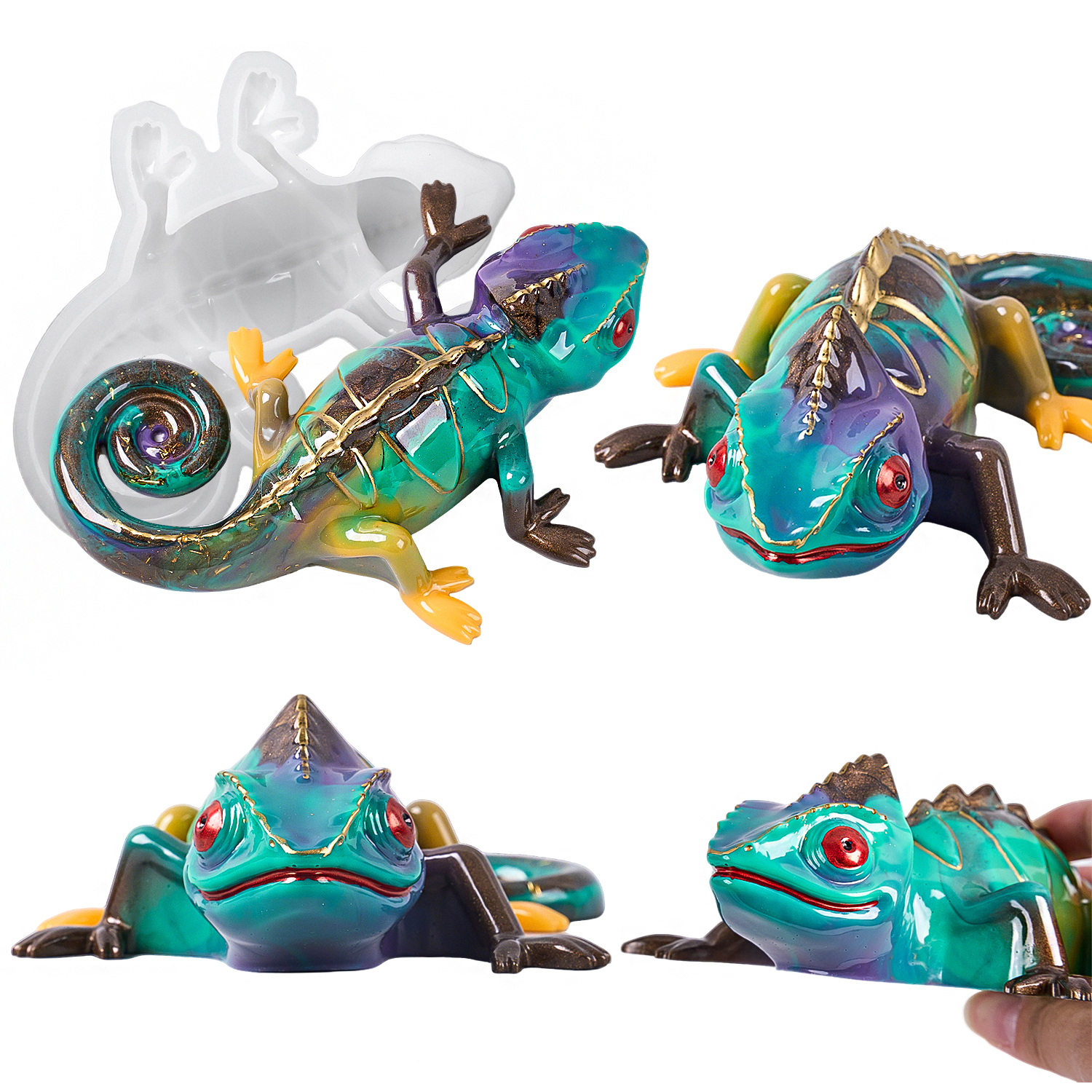 3D Printing With Silicone - 17cm 3D Chameleon Lizard Silicone Mold