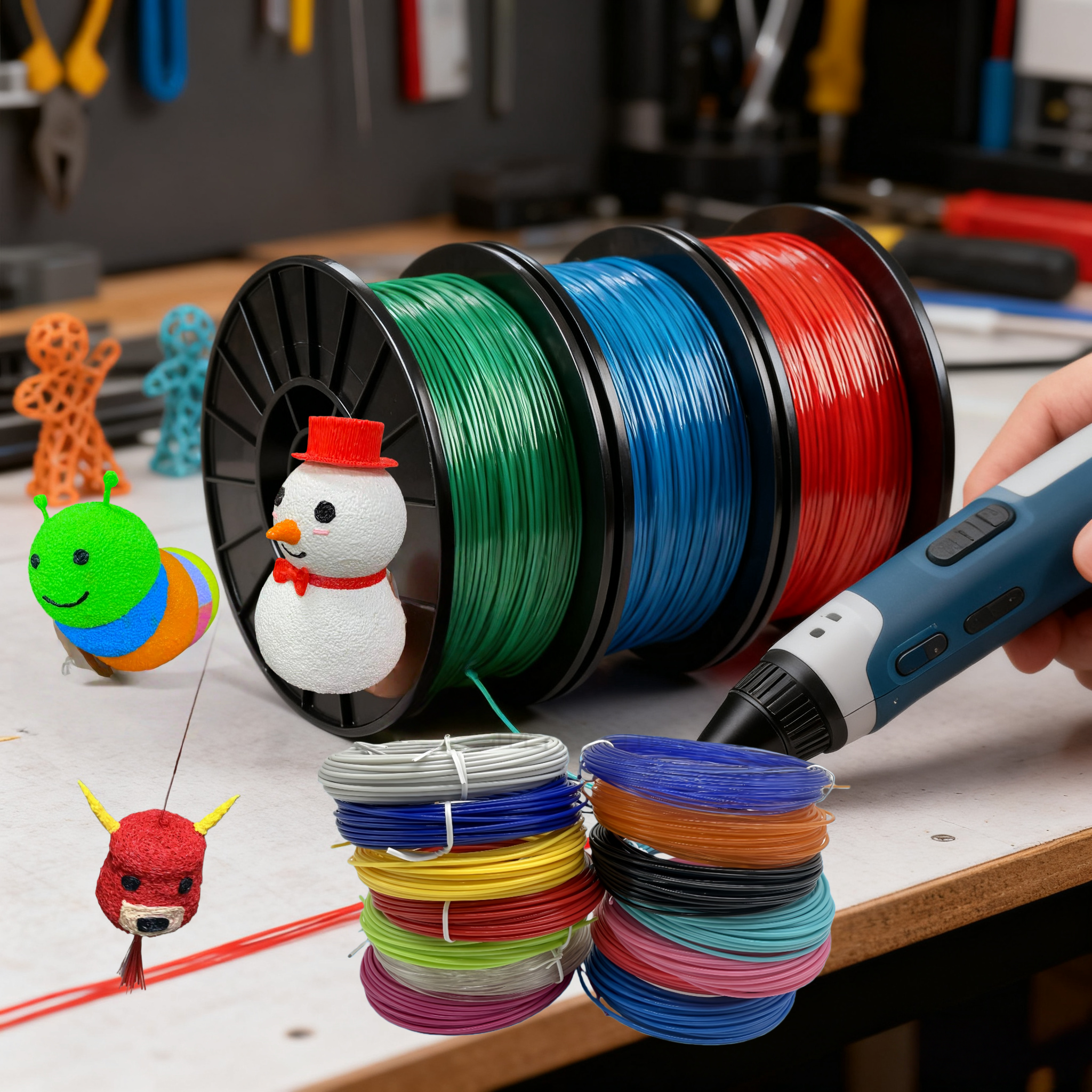 Carbon Fiber Filament - 3D Filament Refills 50M/100M/200M Colorful 3D