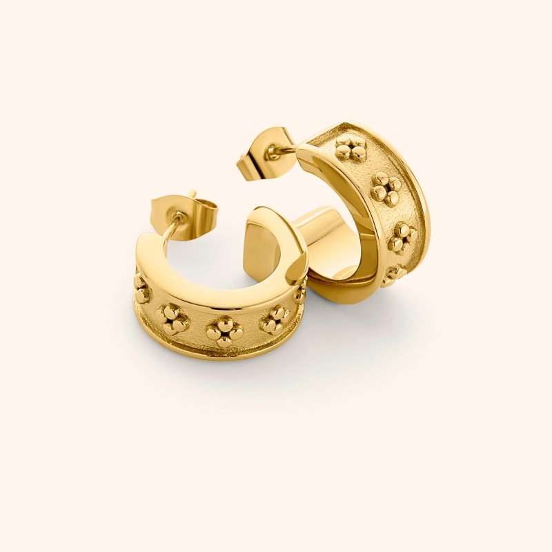 3D Printing Earrings - 3D Patterned Earrings Women's Gold Patterned