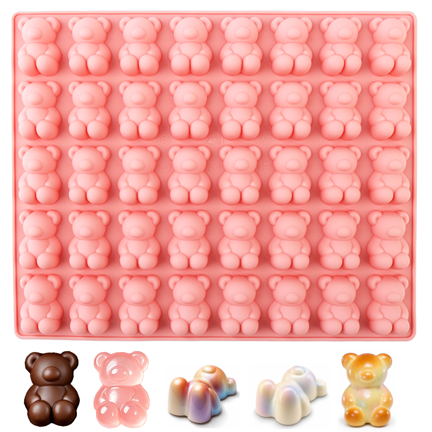 3D Printing With Silicone - 40-Piece Bear-Shaped Silicone Mold 3D Cartoon