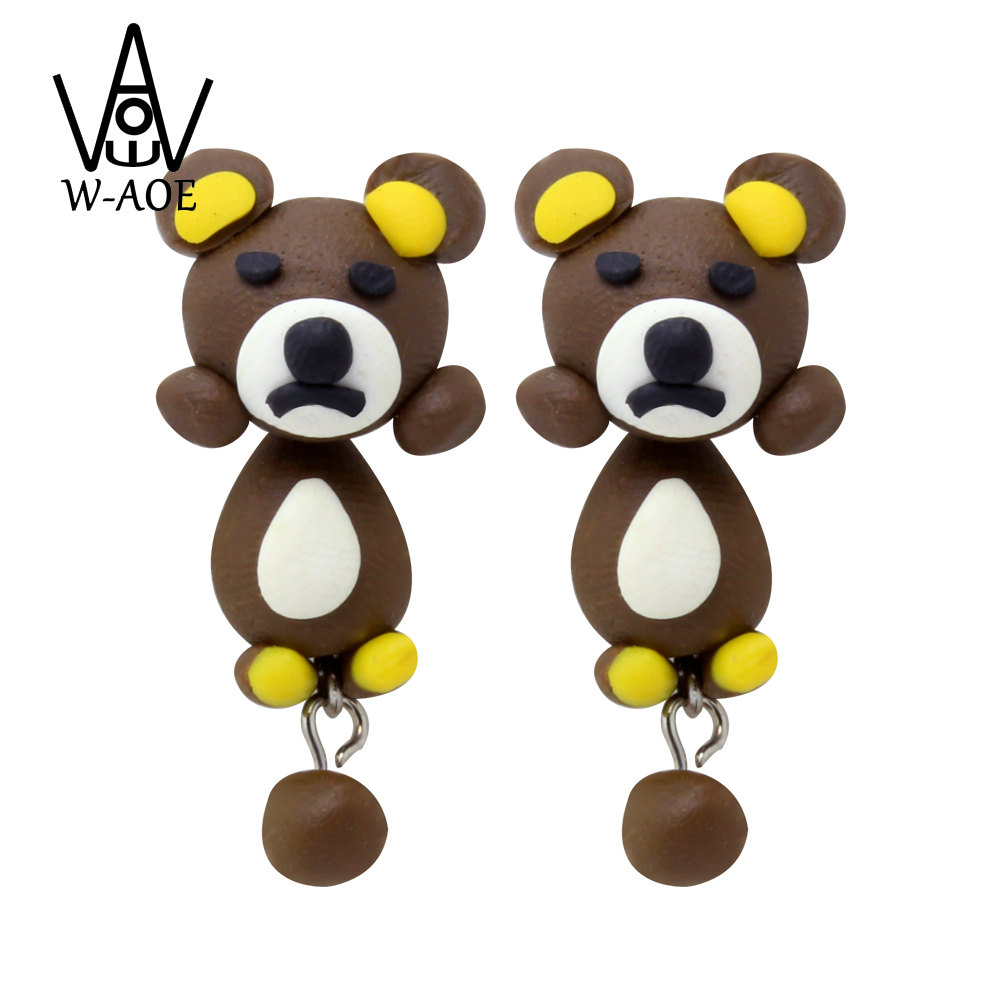 Handmade 3D Brown Bear Polymer - đánh giá và giá 3D Printing Earrings