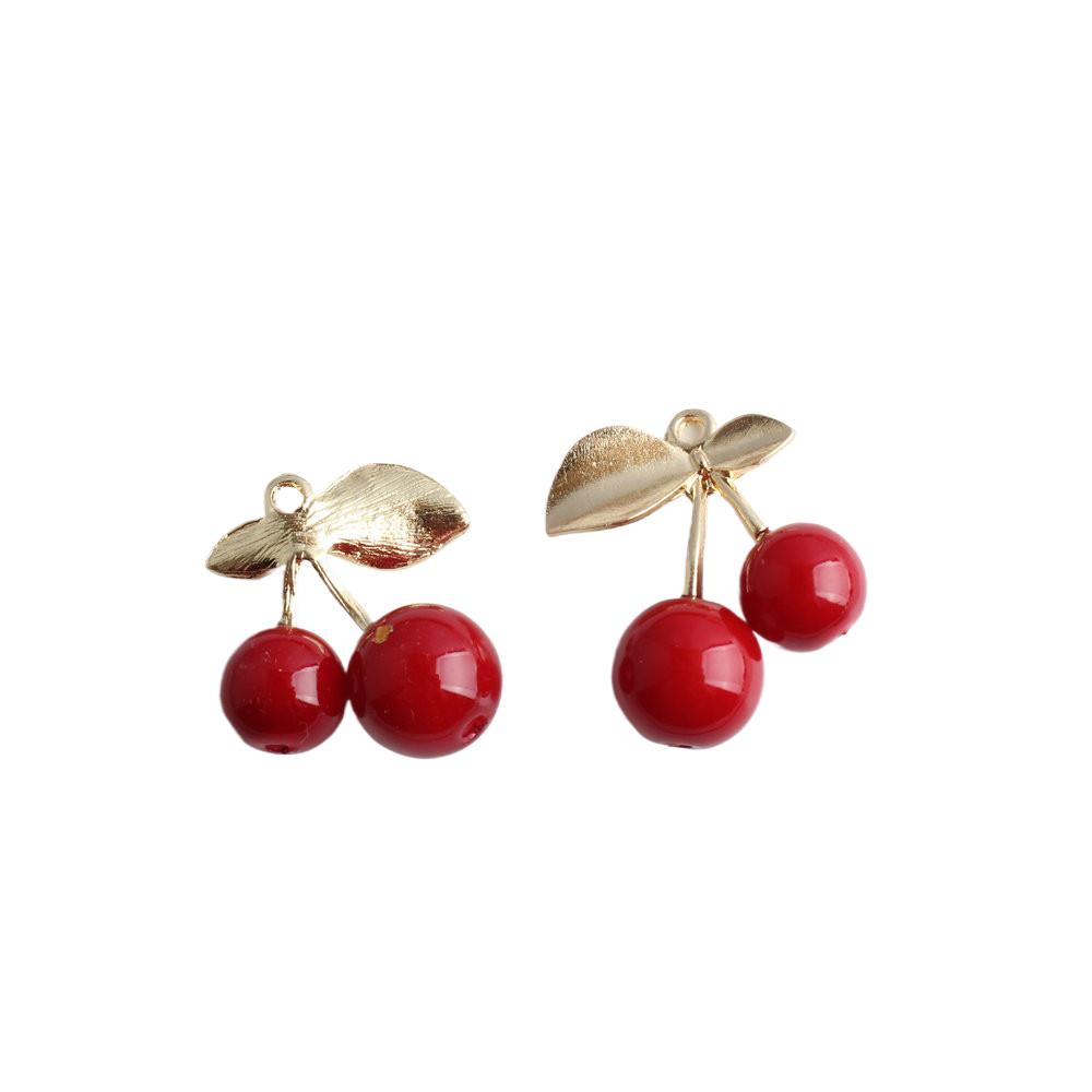 10Pcs 3D Alloy Cute Red Cherry - đánh giá và giá 3D Printing Earrings