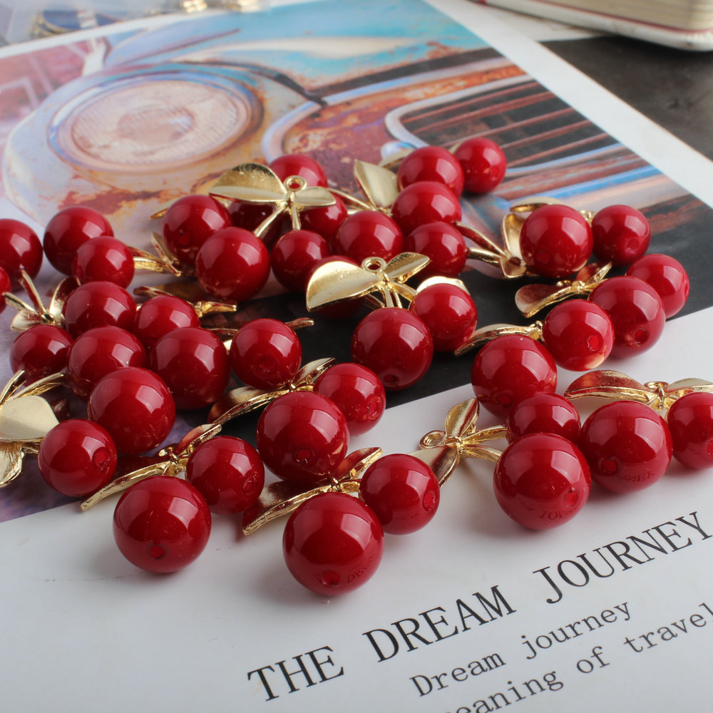 10Pcs 3D Alloy Cute Red Cherry - đánh giá và giá 3D Printing Earrings