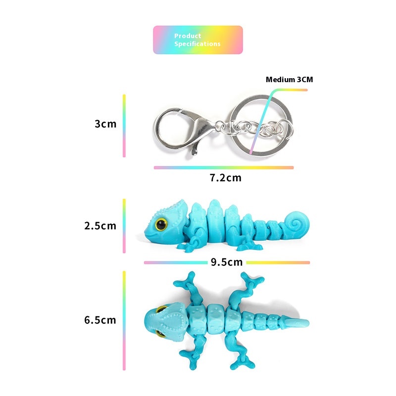 3D Printed Chameleon Keychain  - đánh giá và giá 3D Printing Gif