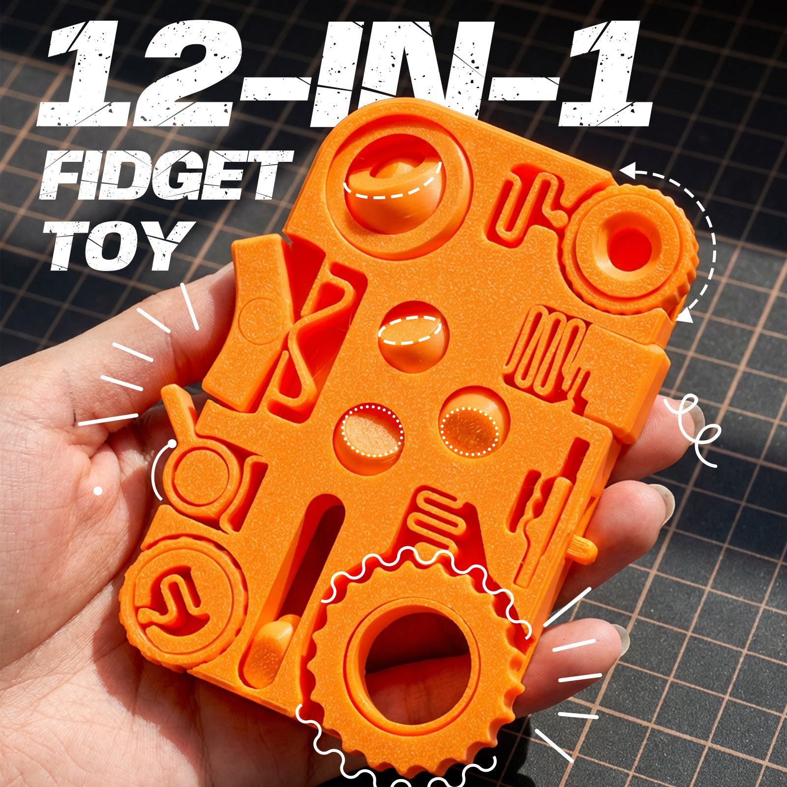12-in-1 Stress Relief Toy 3D P - đánh giá và giá 3D Printing Gundam