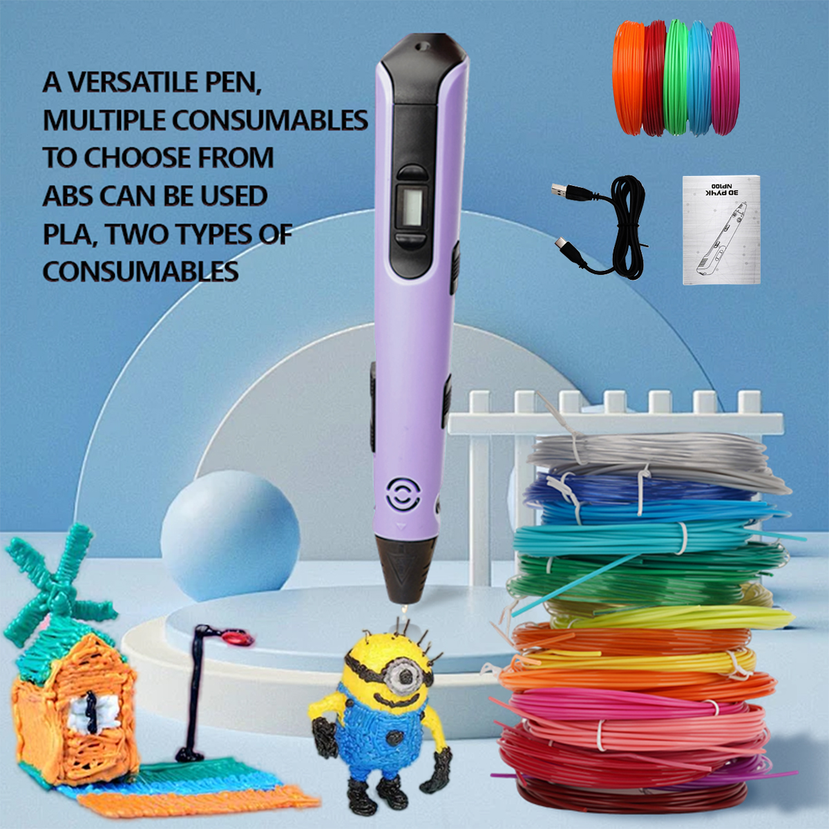 Upgraded 3D Printing Pen 9 Met - đánh giá và giá Carbon Fiber Filament