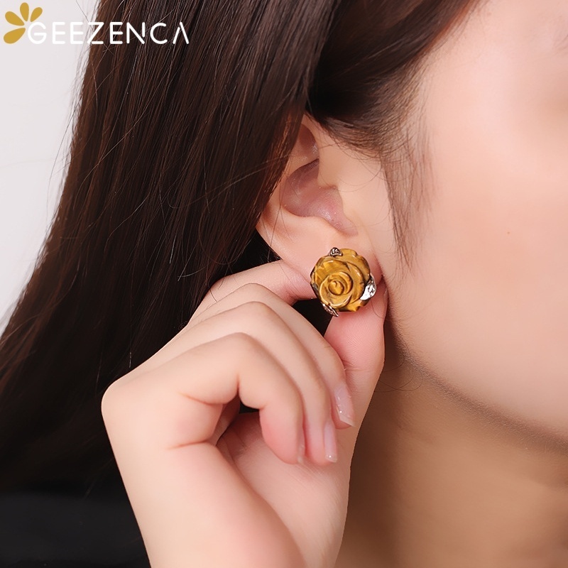 GEEZENCA Tiger's Eye Stone 925 - đánh giá và giá 3D Printing Earrings