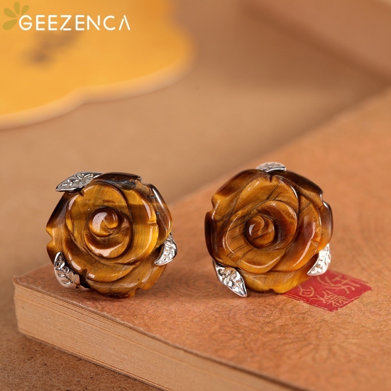 GEEZENCA Tiger's Eye Stone 925 - đánh giá và giá 3D Printing Earrings