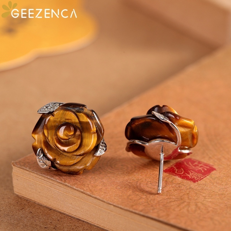 GEEZENCA Tiger's Eye Stone 925 - đánh giá và giá 3D Printing Earrings