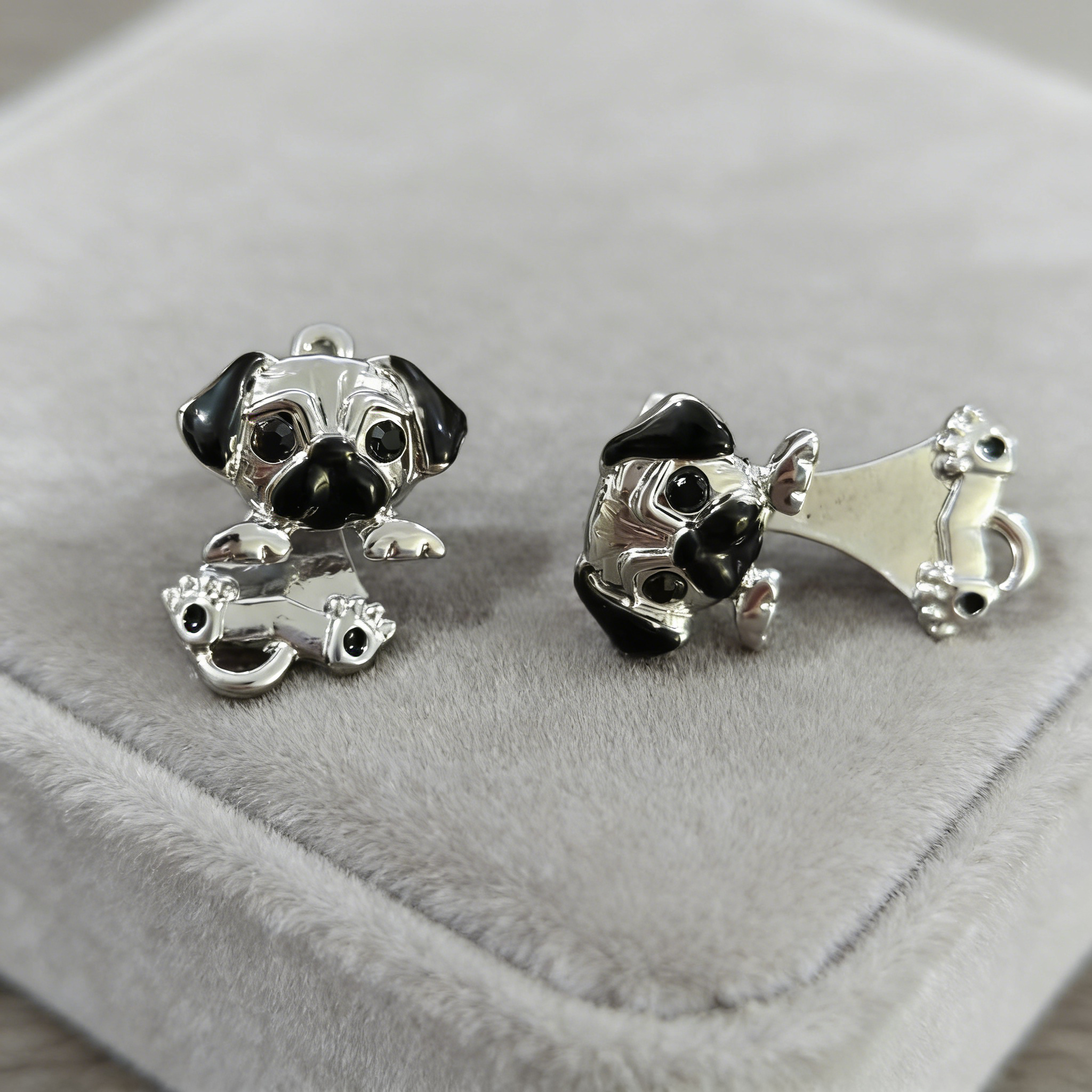 Silvery Zinc Alloy Cute Pug Ea - đánh giá và giá 3D Printing Earrings