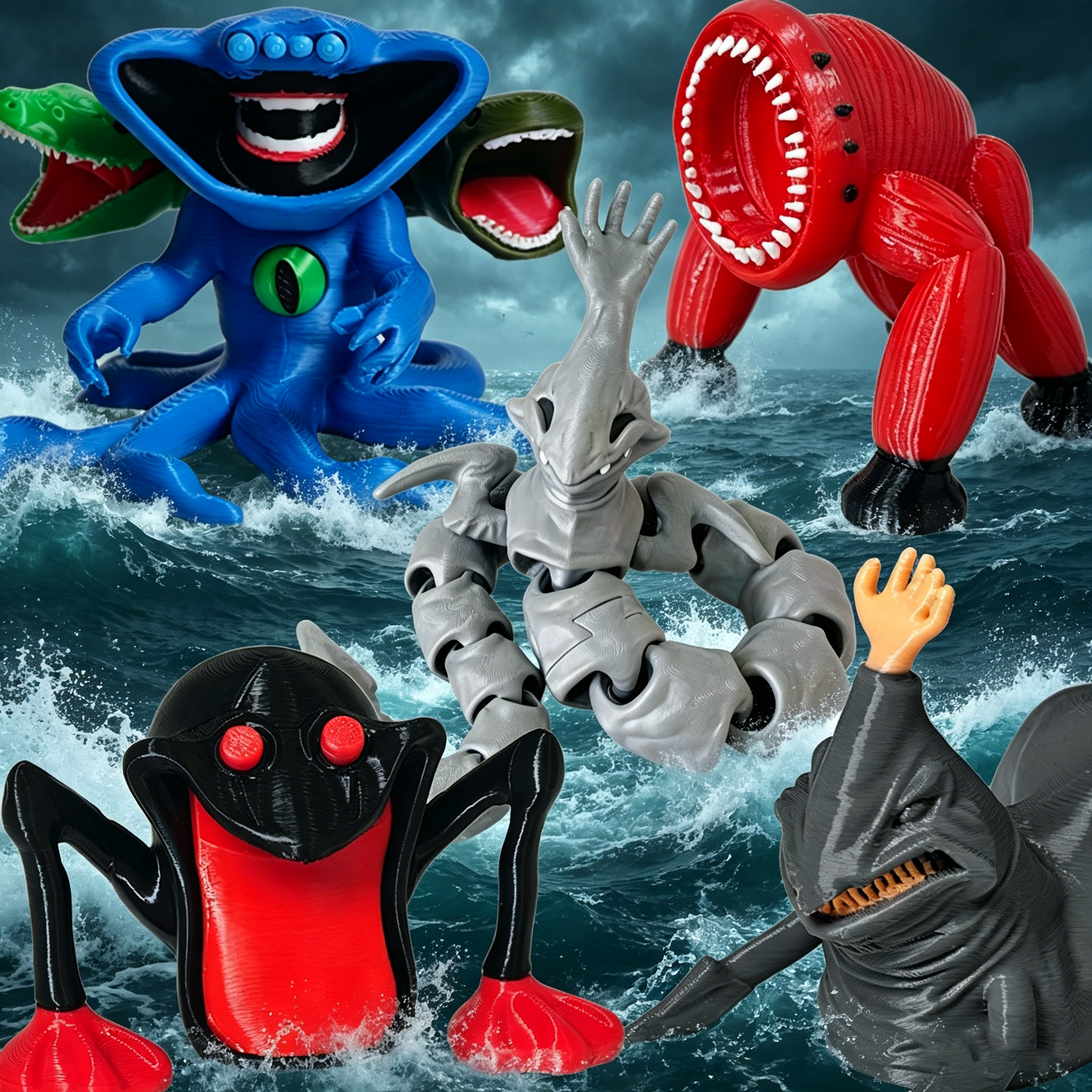 New 3D Printing Sea Eater Bloo - đánh giá và giá 3D Printing Action Figure