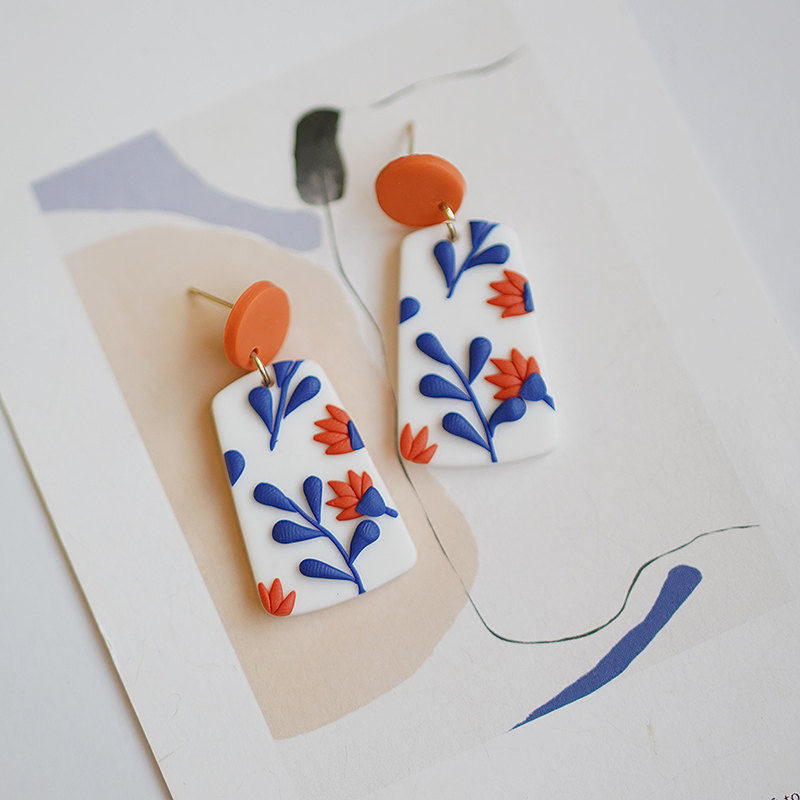 Artsy Folk Art Flower Polymer  - đánh giá và giá 3D Printing Earrings