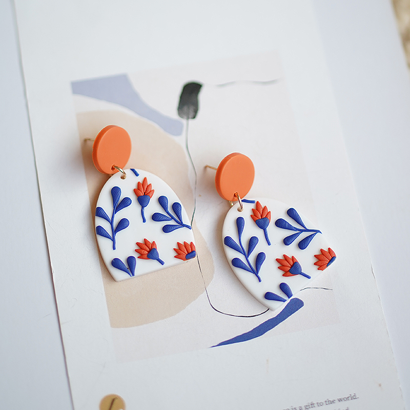 Artsy Folk Art Flower Polymer  - đánh giá và giá 3D Printing Earrings