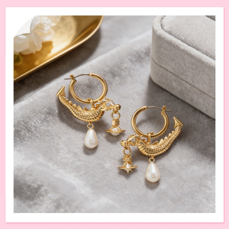 Silver Plated Dragon Hoop Earr - đánh giá và giá 3D Printing Earrings