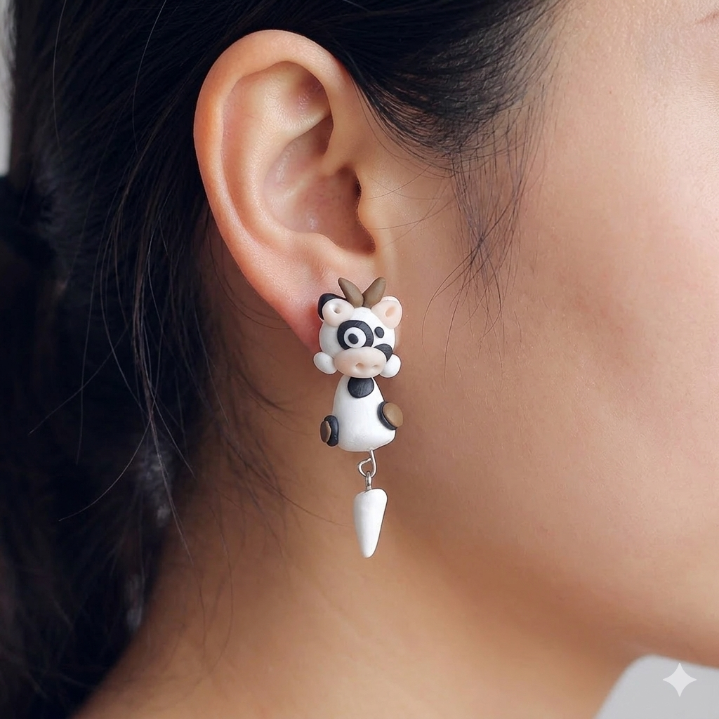 Handmade 3D Pink Pig Polymer C - đánh giá và giá 3D Printing Earrings