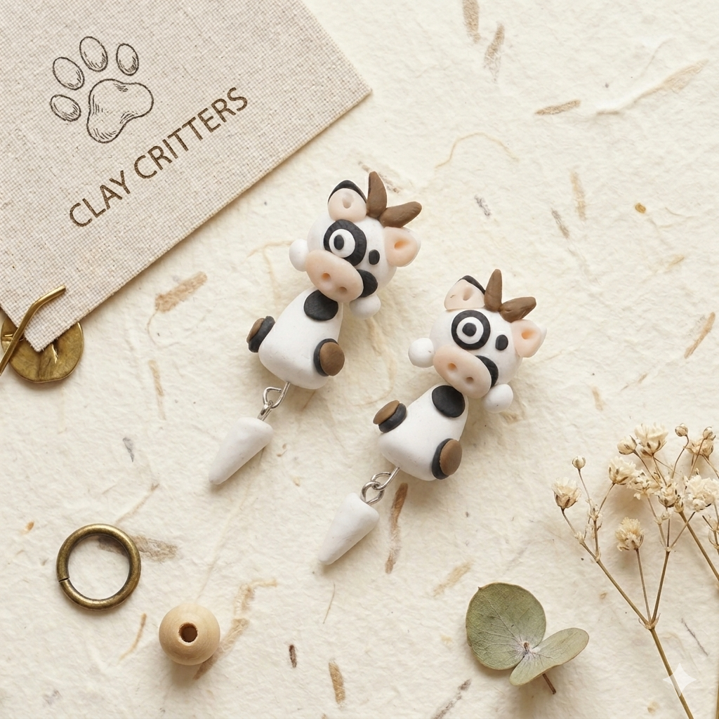 Handmade 3D Pink Pig Polymer C - đánh giá và giá 3D Printing Earrings
