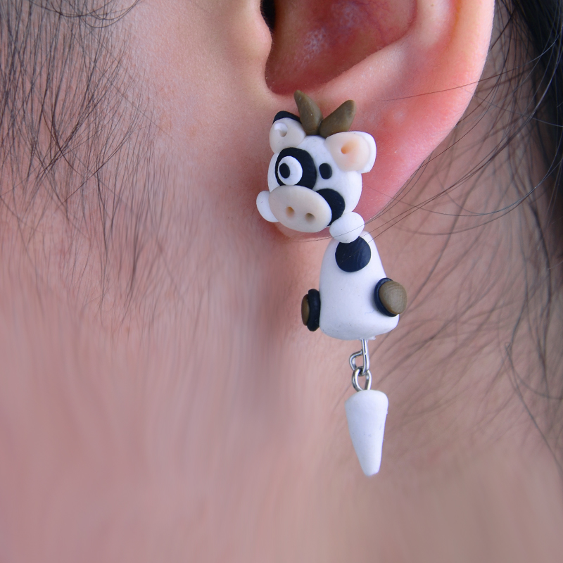 Handmade 3D Pink Pig Polymer C - đánh giá và giá 3D Printing Earrings