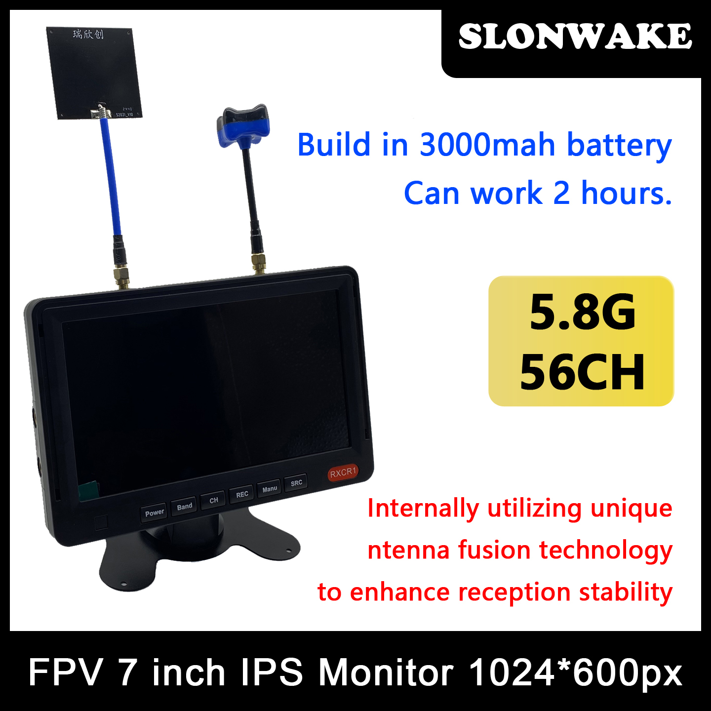 5.8G 48CH 7 Inch FPV Monitor 1 - đánh giá và giá Build Plate